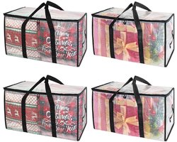 Extra Grote Opbergtassen en Organizers - 4 stuks - 95L - Verhuisdozen - Opbergzak - Big Shopper Opbergers - Opbergers voor Deken, Kleding, Handdoeken en Kussens - Opbergbox - Opbergmand