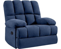 Extra Grote Relaxstoel - Relaxfauteuil - Verstelbaar - Voetensteun - Blauw