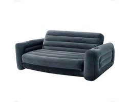 Extra Grote Sofa Bed – Slaapbank – Opvouwbare Bedbank – Loungesofa – Inklapbare Slaapbank – Opblaasbare Kussens – Stevig Kunststof Frame – Ruimtebesparend Design – 231x203x66 cm – Modern Grijs