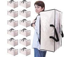 Extra grote transparante verhuiszakken - 12 stuks