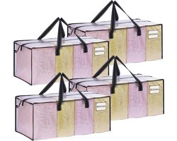 Extra grote verhuiszakken - 4 stuks opbergzakken voor kleding en verhuisbenodigdheden