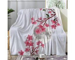 Extra Grote Woondeken 200 X 200 CM - Fluwelen Peach Blossom Fleece - Super Zachte Plaid Voor Bank En Bed - Warme Flanellen Bedsprei - Roze Woondecoratie