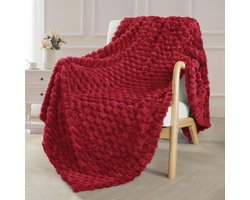 Extra grote zachte fleece deken 127 x 178 cm - stijlvolle jacquard donzige deken voor bank - lichtgewicht en gezellig voor elk seizoen