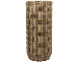 Extra Hoge Plantenpot Rotan | Naturel | 91 cm – Grote Kunst Rotan Bloempot Rond – Met Inzetbodem – Voor Binnen en Buiten