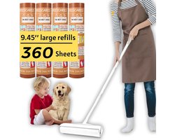Extra Kleverige Pluisroller met Lange Steel voor Tapijt en Meubels - Inclusief 4 Navullingen