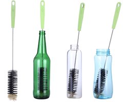 Extra lange flessenborstels, flessenborstels voor smalle flessen bier, wijn, kombucha, karaffen, waterflessen, thermosflessen (5-pack)