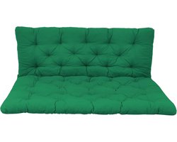 Extra Soft Padded Euro Pallet Cotton Cushion 120 x 80 cm met Rugleuning 120 x 60 cm - Groen