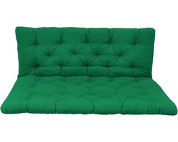 Extra Zacht Gewatteerd Euro Pallet Katoenen Kussen met Rugsteun - Groen