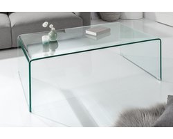 Extravagante glazen salontafel 110 cm transparant