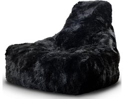 Extreme Lounging - b-bag mighty-b sheepskin - zitzak voor volwassenen - voor binnen - zacht & comfortabel - 100% schapenvacht - Zwart