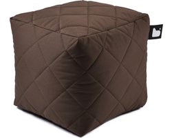 Extreme Lounging - b-box quilted - vierkante poef - binnen & buiten - UV- en waterbestendig - 40x40cm - Bruin