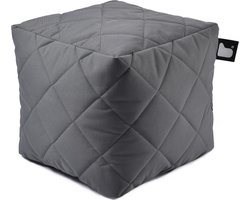 Extreme Lounging - b-box quilted - vierkante poef - binnen & buiten - UV- en waterbestendig - 40x40cm - Grijs