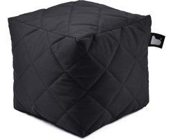 Extreme Lounging - b-box quilted - vierkante poef - binnen & buiten - UV- en waterbestendig - 40x40cm - Zwart