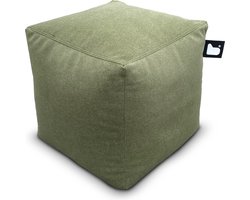 Extreme Lounging - b-box suede - vierkante poef - voor binnen - zacht suede stof - 40x40cm - moss