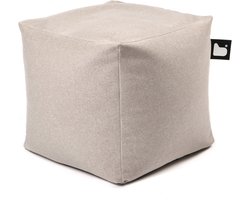 Extreme Lounging - b-box suede - vierkante poef - voor binnen - zacht suede stof - 40x40cm - Stone
