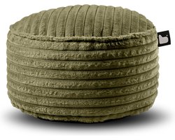 Extreme Lounging - b-poufe cord - poef rond - voor binnen - zachte & comfortabele stof 60x40cm - fern