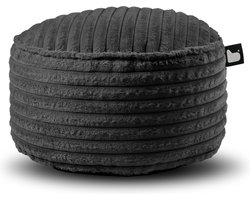 Extreme Lounging - b-poufe cord - poef rond - voor binnen - zachte & comfortabele stof 60x40cm - storm grijs