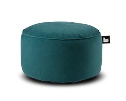 Extreme Lounging - b-poufe suede - poef rond - voor binnen - zachte suede stof - 60x40cm - teal