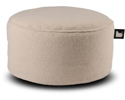 Extreme Lounging - b-poufe teddy - poef rond - voor binnen - zacht & comfortabel - 60x40cm - ivory