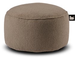 Extreme Lounging - b-poufe teddy - poef rond - voor binnen - zacht & comfortabel - 60x40cm - mink