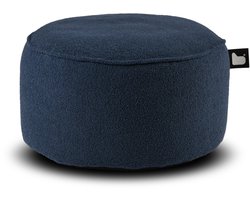 Extreme Lounging - b-poufe teddy - poef rond - voor binnen - zacht & comfortabel - 60x40cm - navy