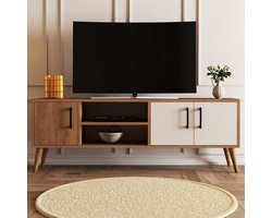 Exxen TV-meubel | 100% MELAMINE | Eiken, Wit - Asir Group - TV-meubel - Wit; Bruin - Spaanplaat