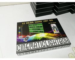 EXXO #20175 - LED MultiColour Lichtbak - Afstandsbediening - A3 420x300x60mm - 128 letters, Zwart & Kleur + Emoji - USB kabel