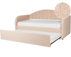 EYBURIE - Slaapbank - Perzik - 90 x 200 cm - Bouclé