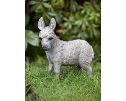 Ezel staand 25 cm hoog - polyester - polystone - zomercollectie - herfstcollectie - beeld - tuinbeeld - hoogkwalitatieve kunststof - decoratiefiguur - interieur - accessoire - voor binnen - voor buiten - cadeau - geschenk - kerst - nieuwjaar