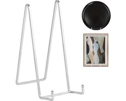 Ezelstandaard - Metalen Bordenhouder - Grote Bordenstandaard van Ijzer - Decoratieve Bordhouder voor Boeken, Foto’s, Fotolijsten, Herdenkingsborden - Zilver - 2 Stuks - 25 cm