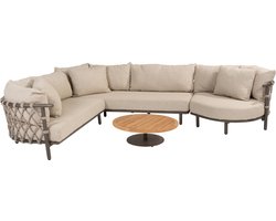 Ezra modulaire organische hoek loungeset 4 delig teak terre 4 Seasons Outdoor