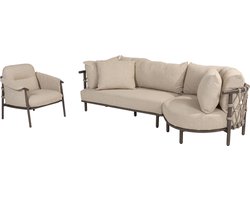 Ezra organische chaise longue loungeset 3 delig terre 4 Seasons Outdoor