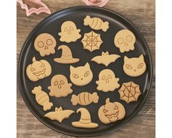 F I K A.® - Halloween Koekjesvorm - Uitsteekvormpjes - Koekjes uitsteker - Cookie cutter - 8-delige set - Kunststof - Spookthema - spook feestje - horror - Versiering - Accessoires