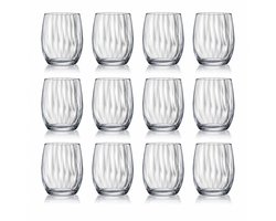 F2D Optic Luxe Drinkglazen – Elegante Kristalglas Glazen – 30 cl – Set van 12 – Voor Water, Frisdrank & Cocktails