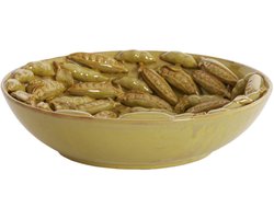 FABA schaal keramiek olijfgroen bruin Ø43x12 cm - Light & Living