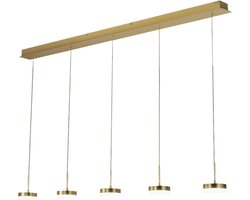Fabas Luce Dunk 5-lichts hanglamp - 40W dimbare LED - Satijn messing Lineair design