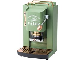 Faber Pro Deluxe - Koffiezetapparaat met messing padpers - Mat zuurgroen stalen frame