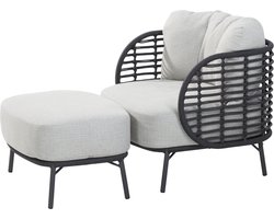 Fabrice lounge balkonset 2 delig antraciet rope 4 Seasons Outdoor