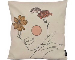 Face Flower Kussenhoes | Outdoor / Buiten | Katoen / Polyester | 45 x 45 cm