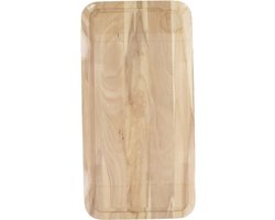 Fackelmann 3181050 Rechthoekige snijplank met groef, houten snijplank, broodplank, snijplank, Hout, 45 x 25 x 1,6 cm