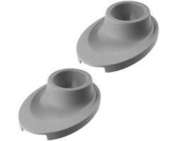 Fackelmann 33021 Set van 2 eierdopjes, Design eierdopje, eierdopje voor zachtgekookt ei, plastic eierdopjes, Bioplastic, Grijs, 11,5 x 8 x 2,5 cm