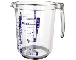 Fackelmann 41355 Hoogwaardige kunststof maatbeker, maatglas 1L, kan 1 liter bakkerij keuken 16,5 x 13 x 16 cm