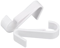 Fackelmann 61427 haakjes voor badhanddoeken, handdoekhaak, badkameraccessoires, badjashouder badkamer, kunststof, transparant, wit, paars, 8 x 1,8 cm