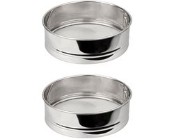 Fackelmann 9311850 Extra fijne roestvrijstalen keukenzeef, quinoa zeef, zeef, roestvrijstalen zeef, keukenzeef, Roestvrij staal, Zilver, 18 x 5 cm