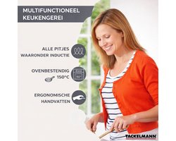 Fackelmann 9322750 Set 2 pannen 20 en 24 cm van roestvrij staal 18/8, Kookpan, Pan voor alle warmtebronnen, Inductiepan, PFAS-vrije pan, Roestvrij staal 18/8, 20 en 24 cm