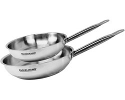 Fackelmann Eterna 2-delige roestvrijstalen koekenpannenset (20 cm en 24 cm)