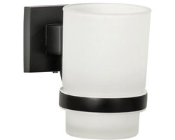 Fackelmann New York tandenborstelhouder in matzwart