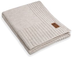 Factory - Uni Gebreid Plaid XL - Woondeken - plaid - Wollen deken - Kleed - Beige - 195x225 cm