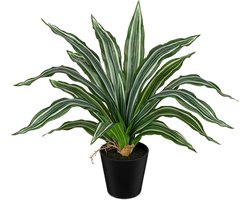 Fake Planten in Zwarte Potten - 18.5 inch Kunstmatige Dracaena Planten Binnen - Nep Groene Bureau Planten - Potted Fake Dracaena Fragrans Bush in Pot - Decoratieve Planten voor Badkamer en Woonkamer
