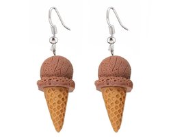 Fako Bijoux® - Oorbellen - IJsjes - Hoorntjes - Bruin